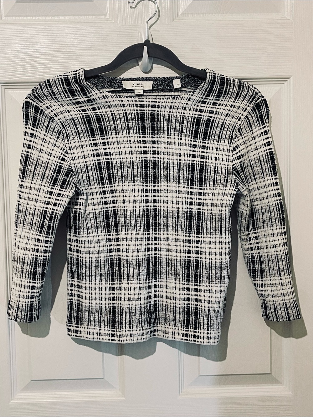 Vince Plaid Crewneck Sweater